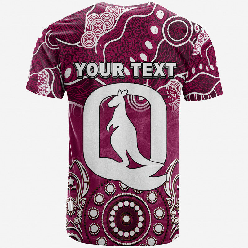 (Custom Personalised) Queensland Maroons T Shirt Aboriginal - Vibe Hoodie Shop