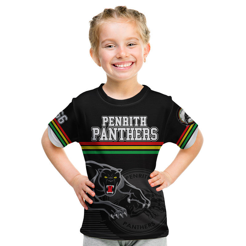 (Custom Personalised) Penrith Panthers Retro 1966 T Shirt Black - Vibe Hoodie Shop