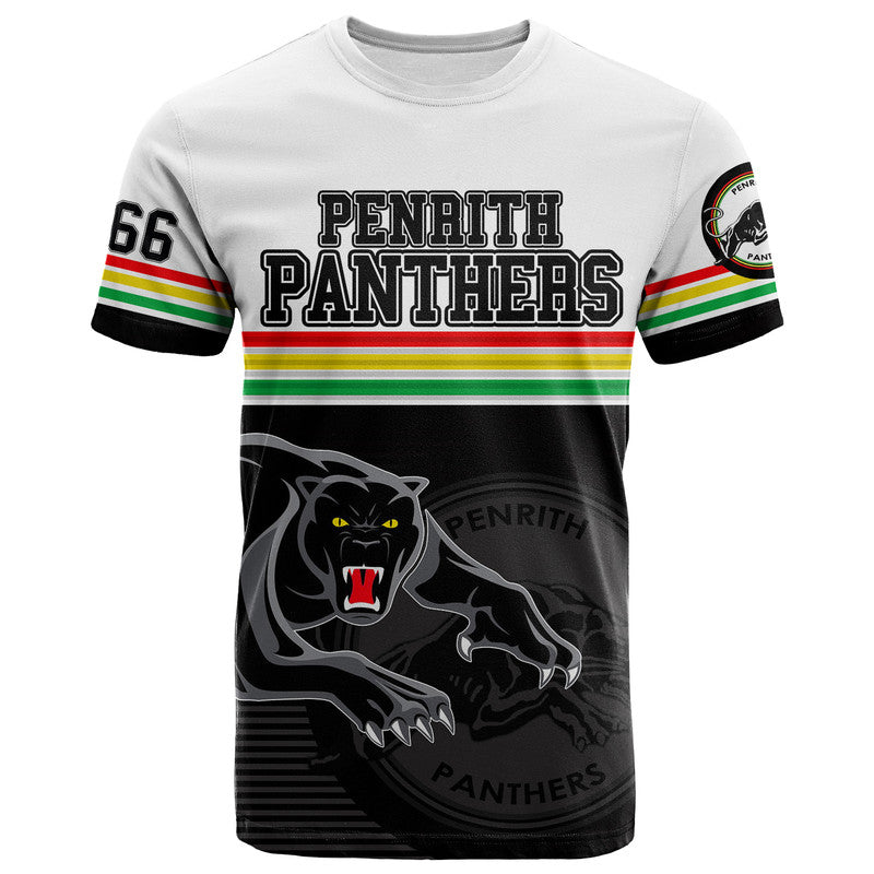 (Custom Personalised) Penrith Panthers Retro 1966 T Shirt White - Vibe Hoodie Shop