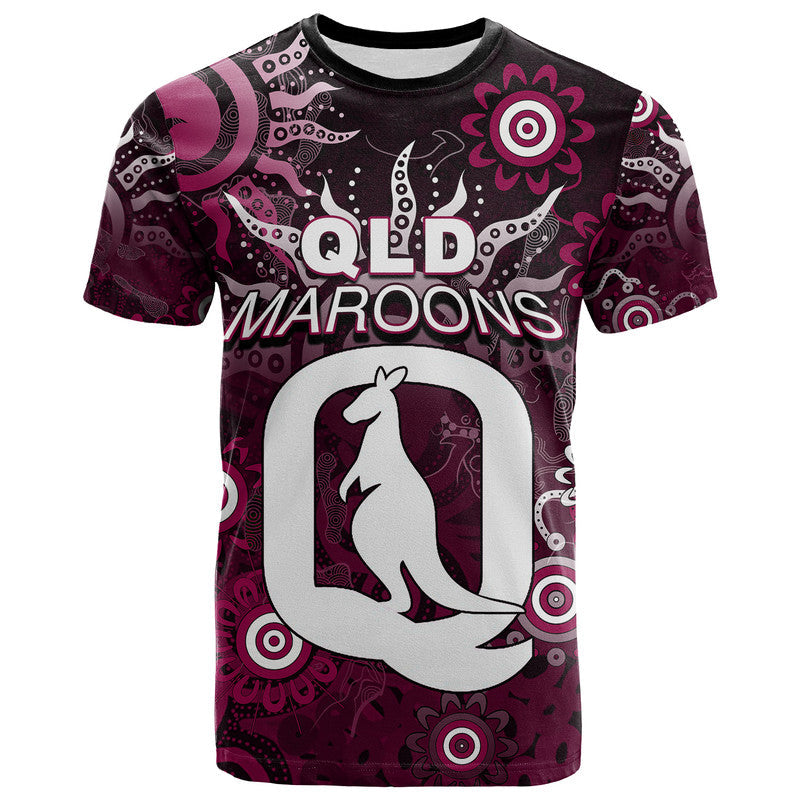 (Custom Personalised) QLD Maroons T Shirt Aboriginal - Vibe Hoodie Shop