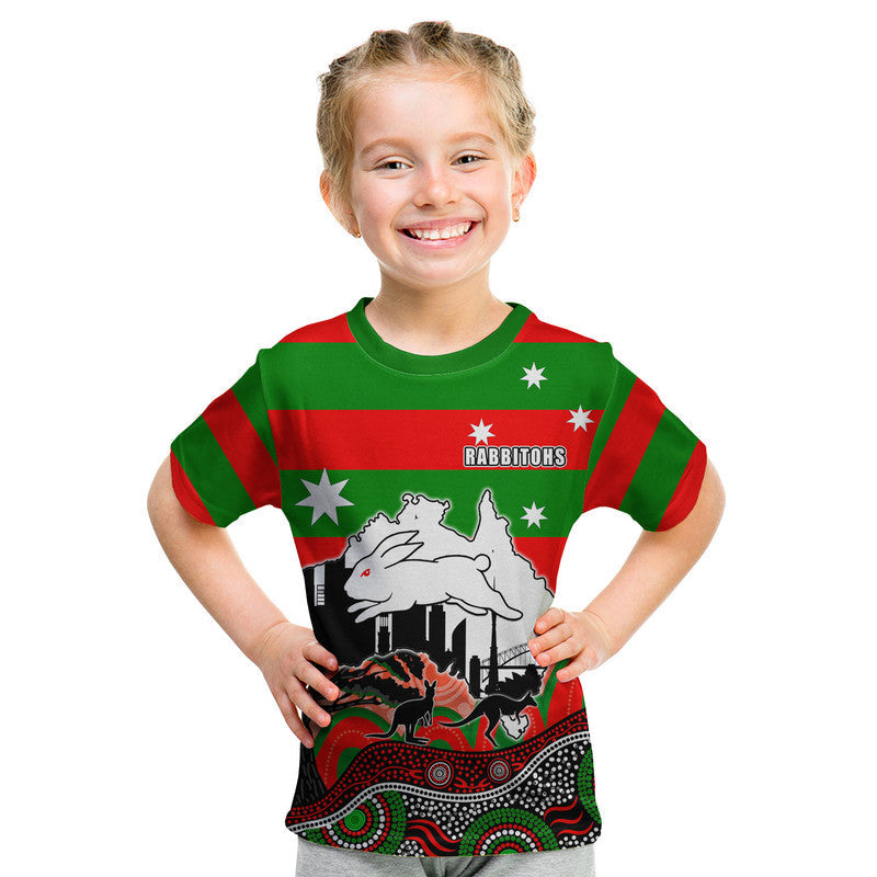 (Custom Personalised) Rabbitohs Rugby T Shirt Australia Day Style - Vibe Hoodie Shop