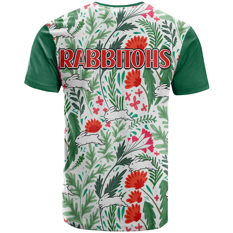 Rabbitohs Poppy Flowers Field T Shirt LT9 - Vibe Hoodie Shop