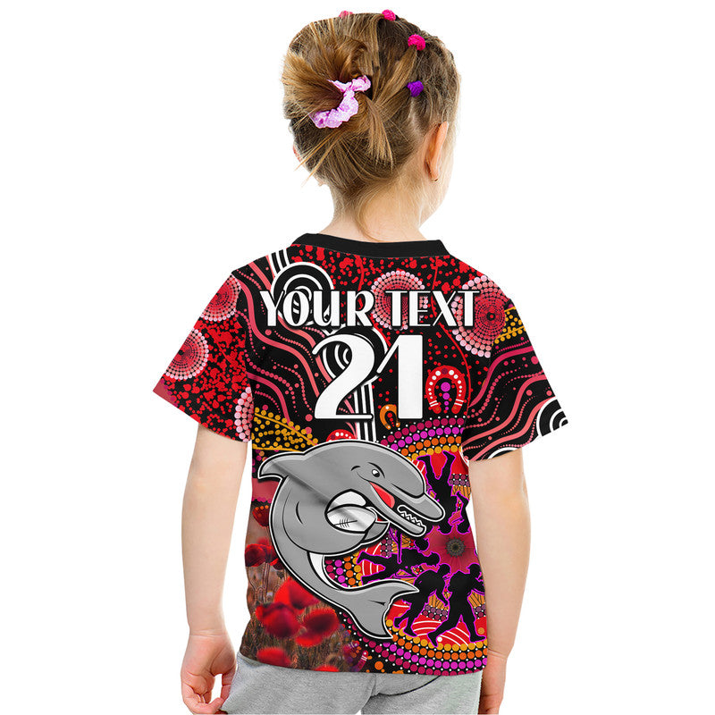 custom-personalised-dolphins-rugby-anzac-kid-t-shirt-aboriginal-military-and-poppy-flowers