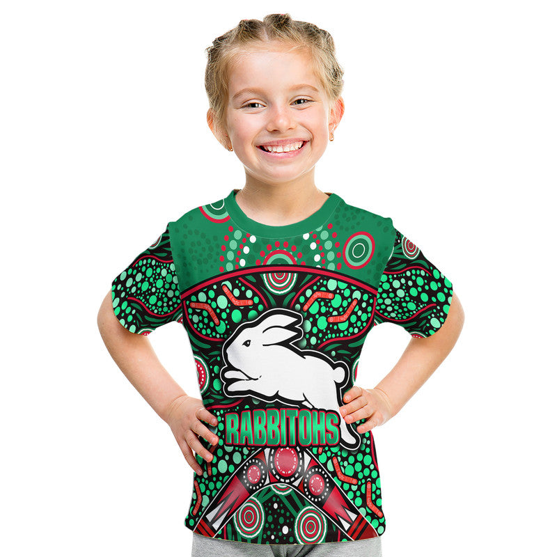 (Custom Personalised) South Sydney Indigenous Rabbitohs Dot Art Style T Shirt LT9 - Vibe Hoodie Shop