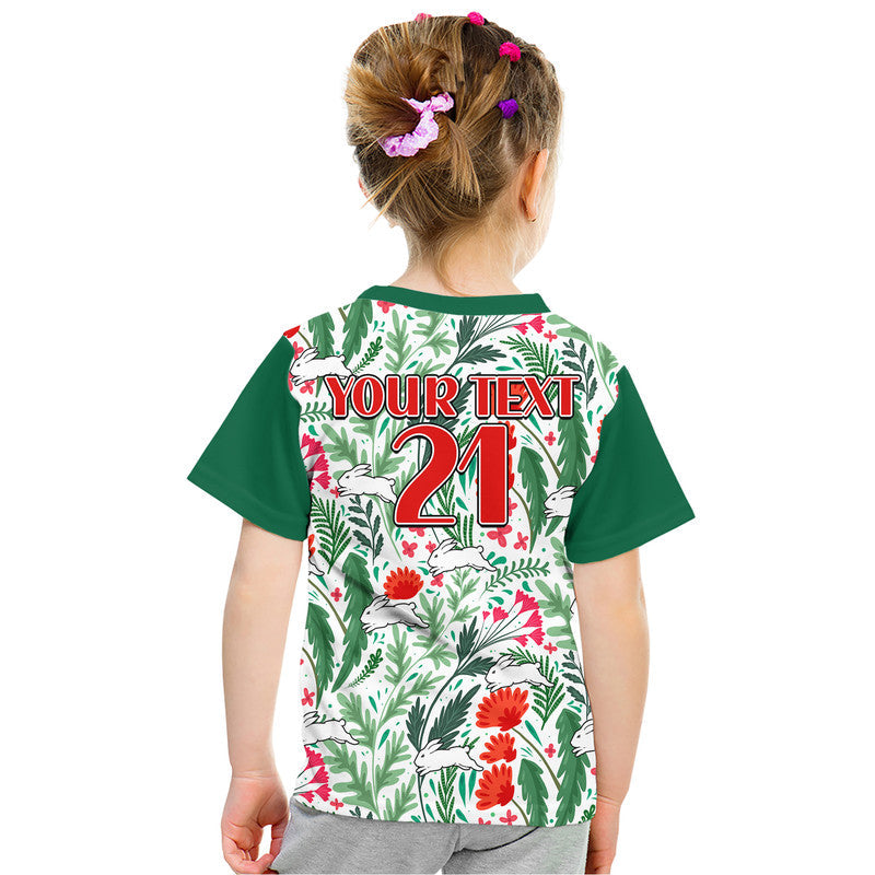 (Custom Personalised) Rabbitohs Poppy Flowers Field T Shirt LT9 - Vibe Hoodie Shop