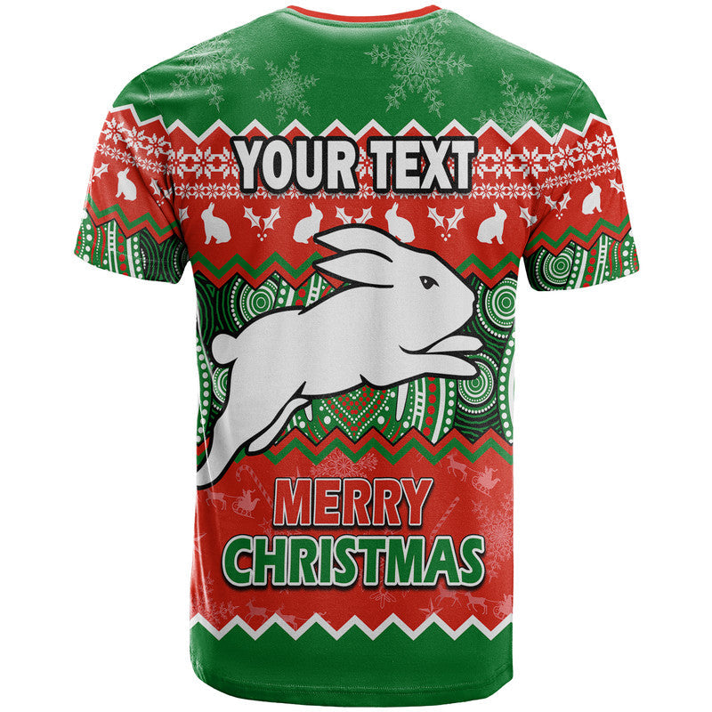 (Custom Personalised) South Sydney Rabbitohs Aboriginal Christmas Vibe T Shirt LT9 - Vibe Hoodie Shop