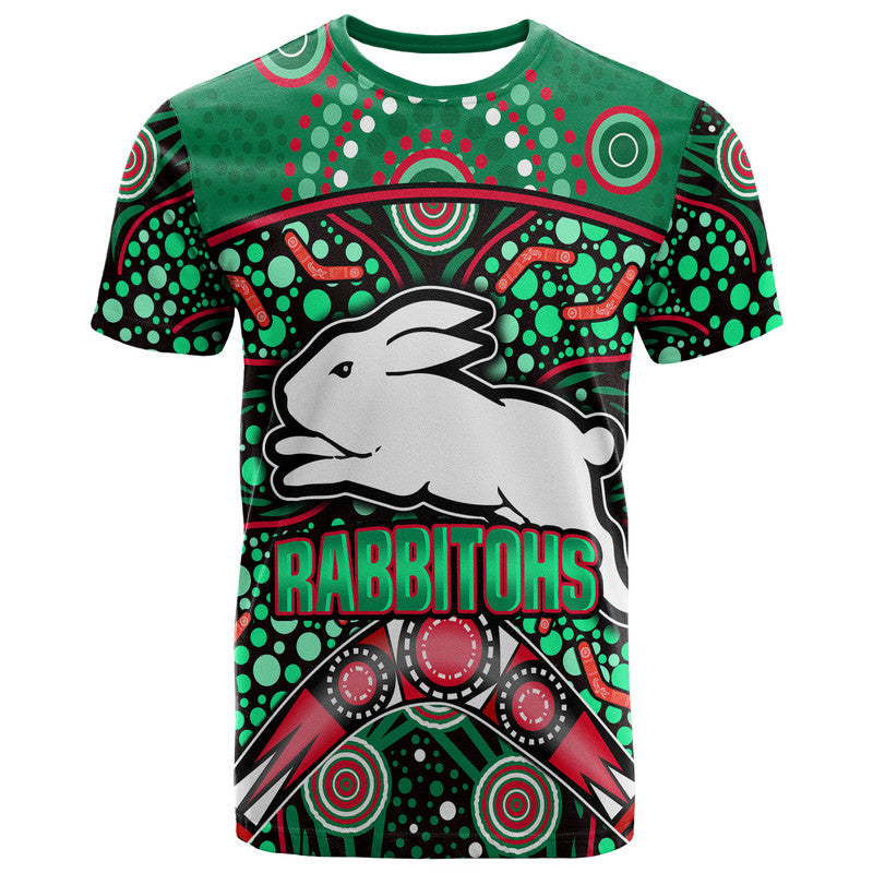 (Custom Personalised) South Sydney Indigenous Rabbitohs Dot Art Style T Shirt LT9 - Vibe Hoodie Shop