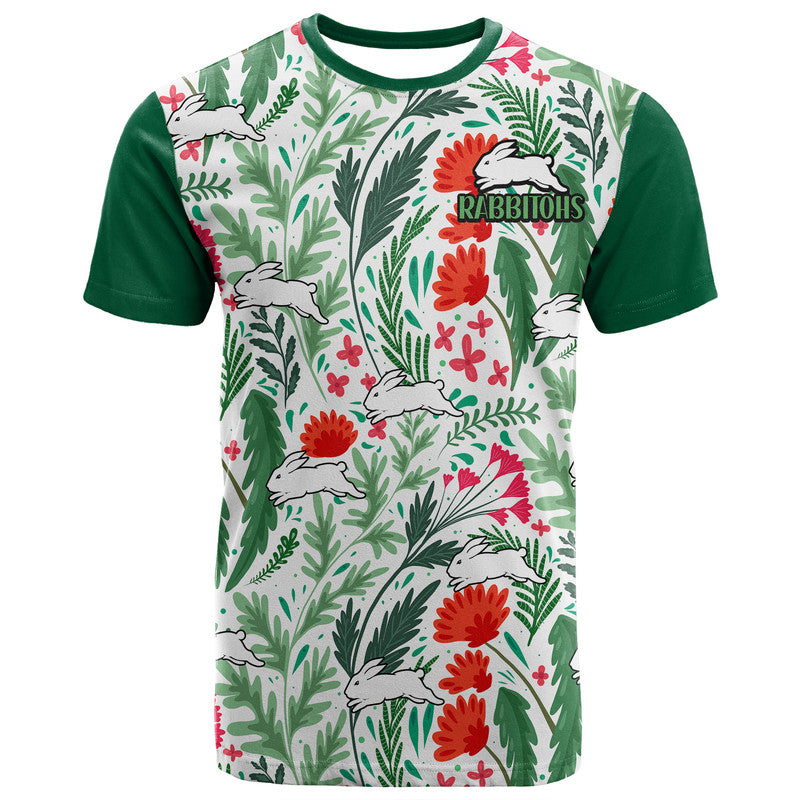 Rabbitohs Poppy Flowers Field T Shirt LT9 - Vibe Hoodie Shop