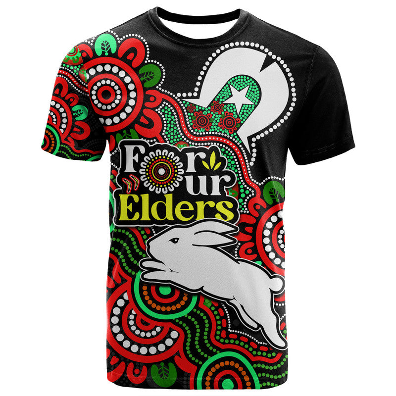 (Custom Personalised) Rabbitohs Rugby T Shirt NAIDOC Torres Strait For Our Elders LT9 - Vibe Hoodie Shop