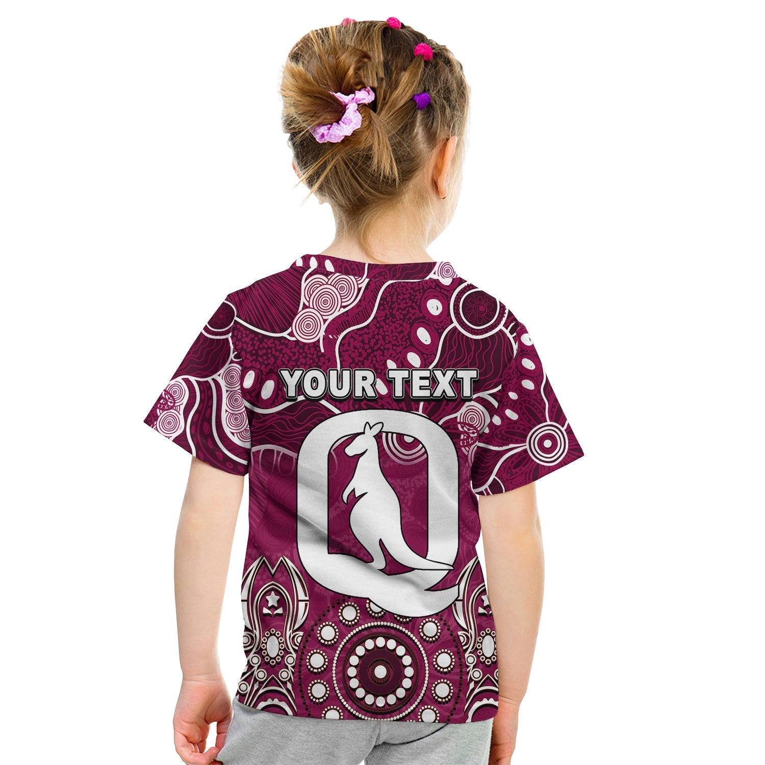 (Custom Personalised) Queensland Maroons T Shirt KID Aboriginal - Vibe Hoodie Shop
