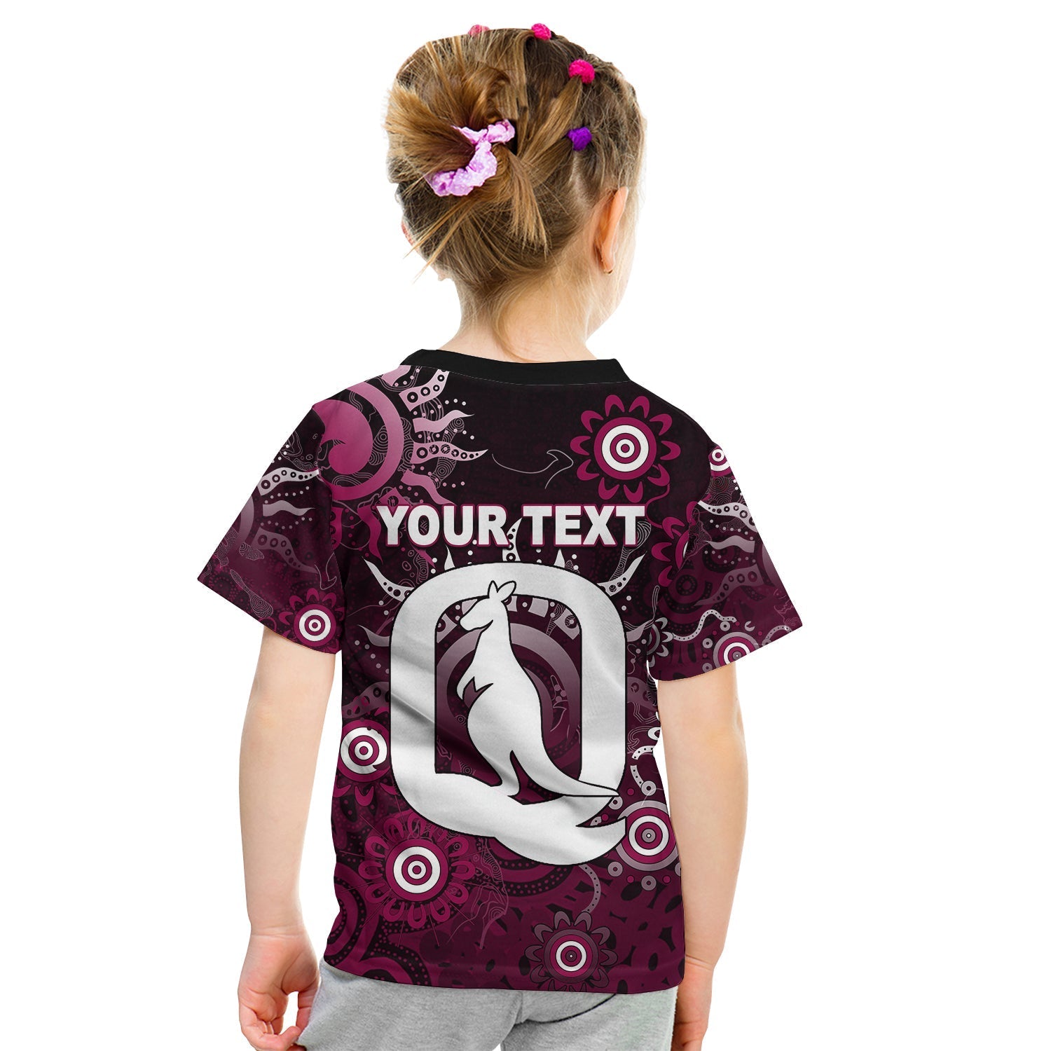 (Custom Personalised) QLD Maroons T Shirt KID Aboriginal - Vibe Hoodie Shop