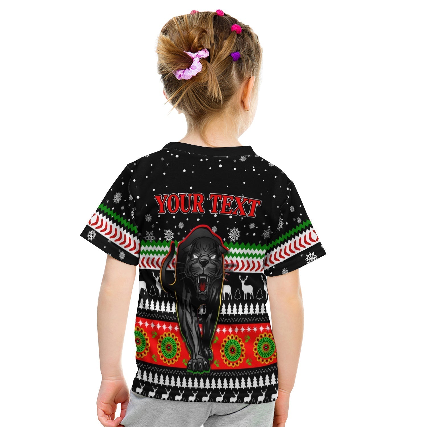 (Custom Personalised) Panthers T shirt KID Penrith Christmas The Riff - Vibe Hoodie Shop