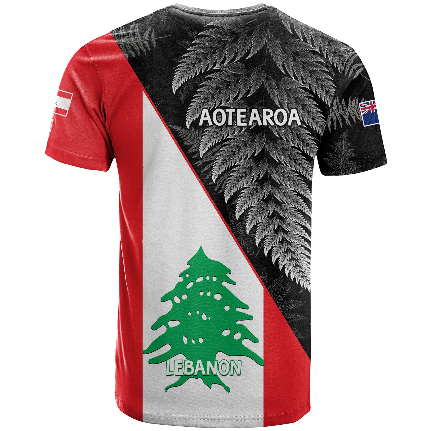 New Zealand And Lebanon T Shirt 2023 Aotearoa Fern With Lebanese Cedar - Vibe Hoodie Shop