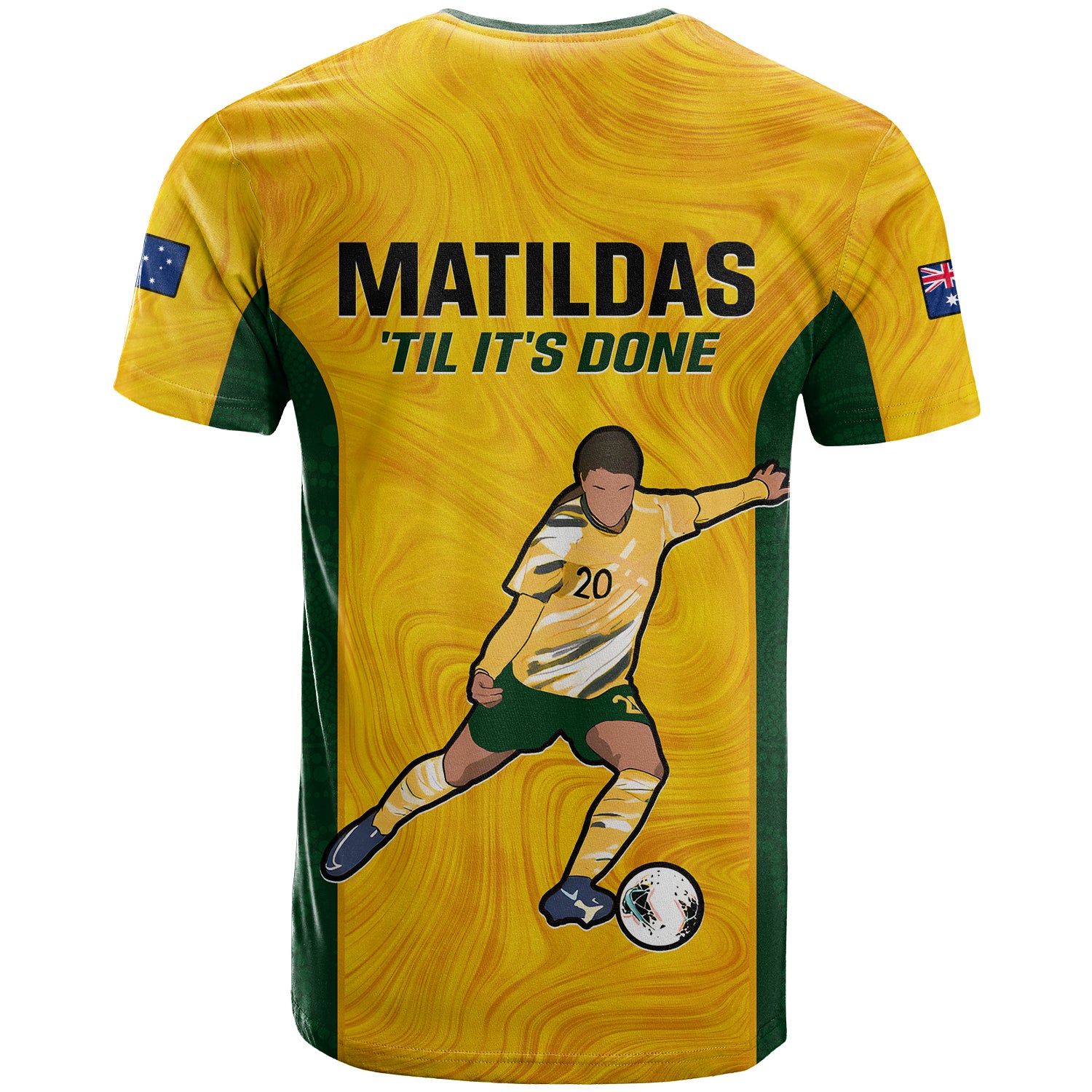 Australia Soccer T Shirt Sam Kerr Matildas World Cup Yellow - Vibe Hoodie Shop