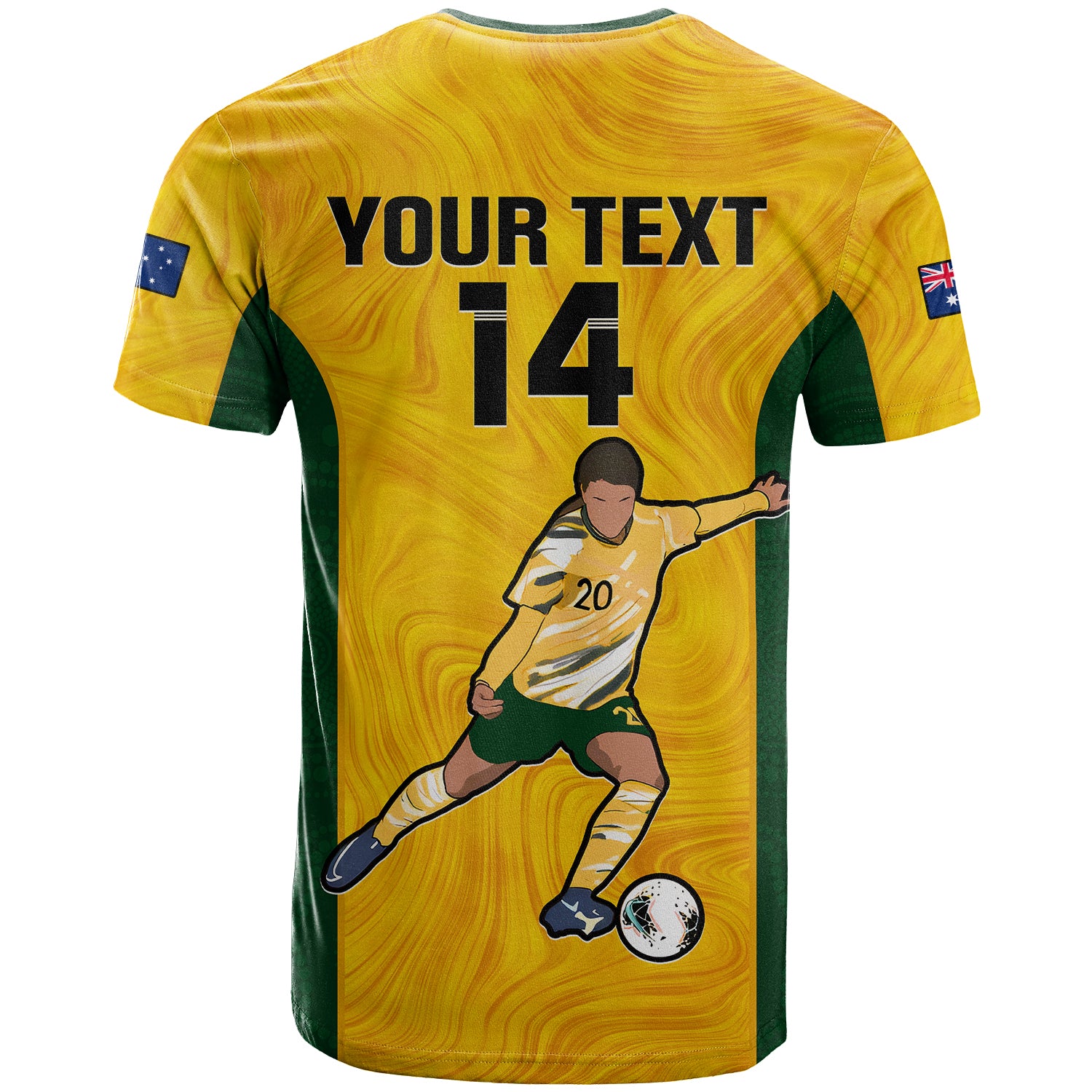 Custom Australia Soccer T Shirt Sam Kerr Matildas World Cup Yellow - Vibe Hoodie Shop