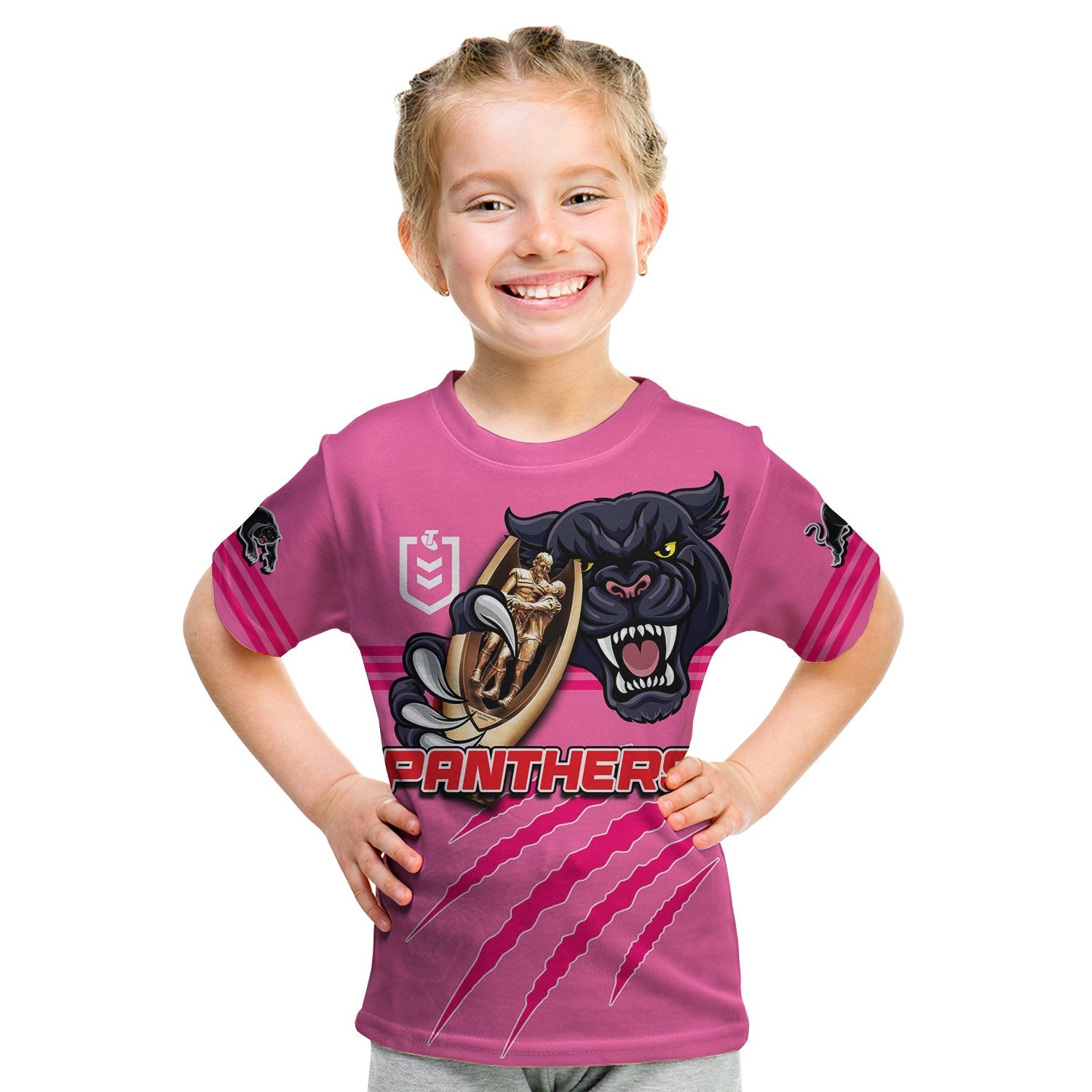 Panthers Rugby T Shirt KID Premiers 2022 Pink Vibe - Vibe Hoodie Shop