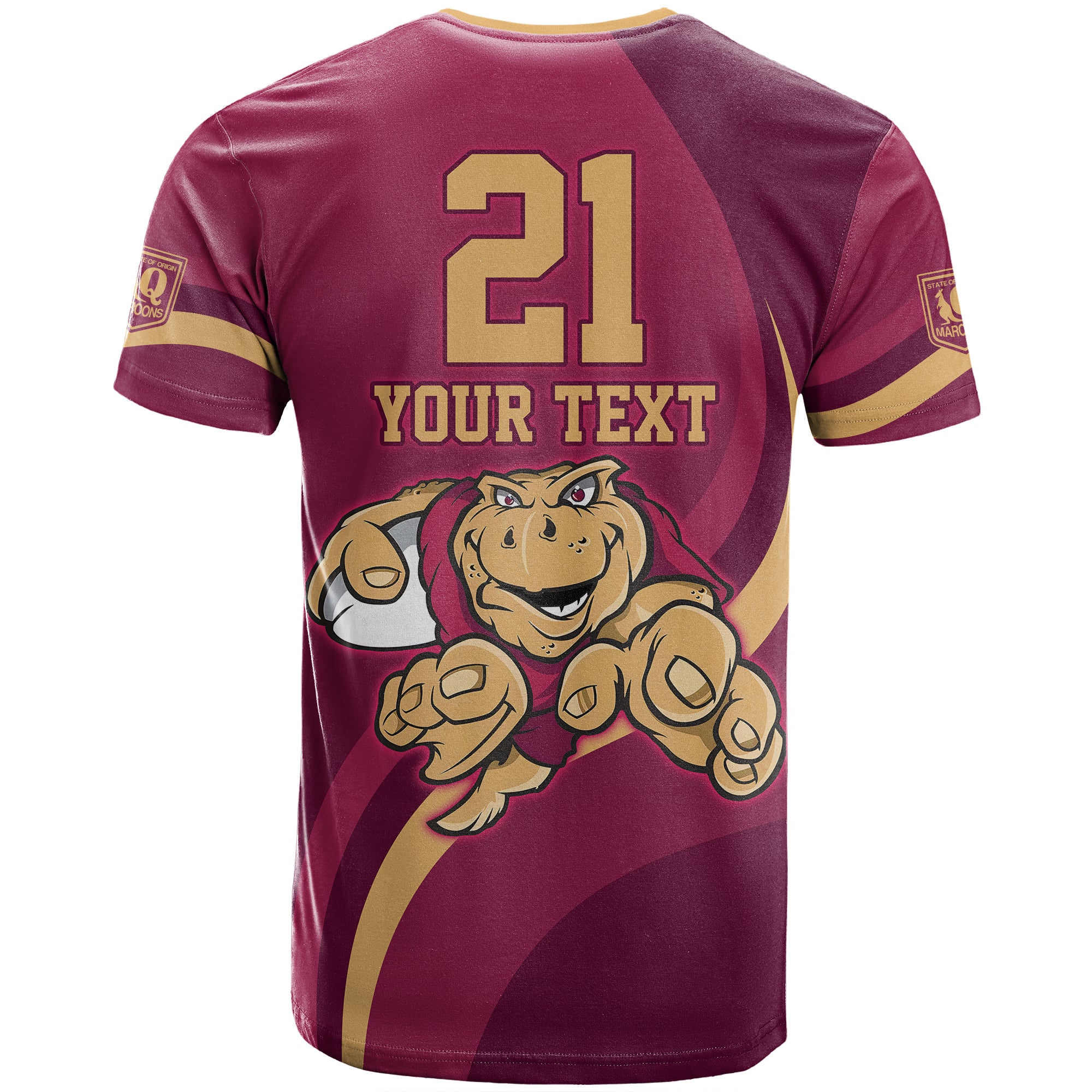 Custom Maroons Cane Toad T Shirt QLD Origin Version LT9 - Vibe Hoodie Shop