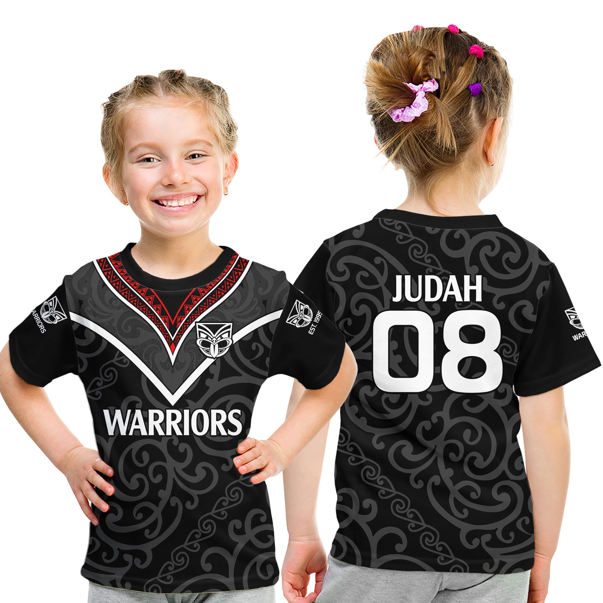 Customer Request - Alicia - 030823 - NZ Warrior Kid T Shirt - Vibe Hoodie Shop