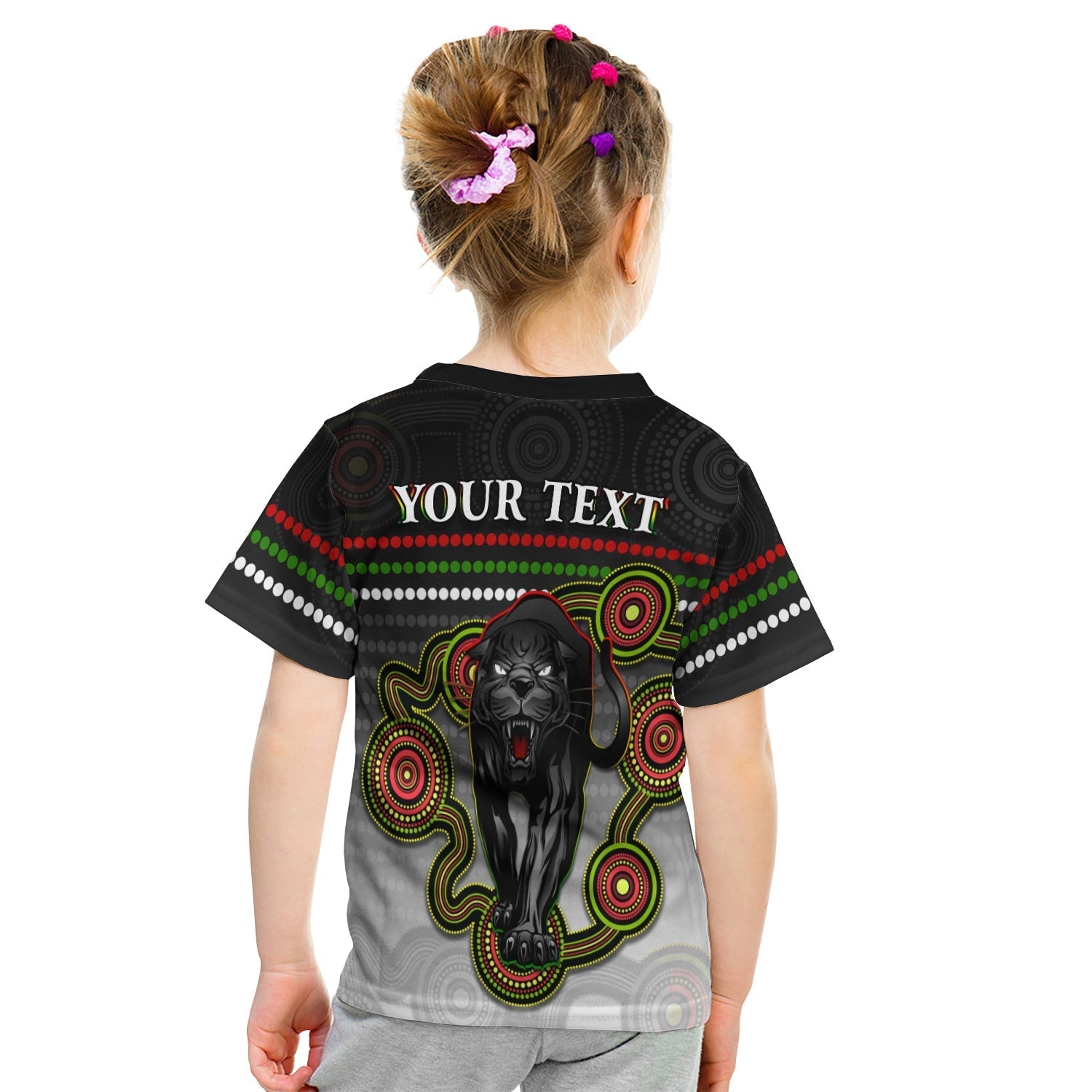 (Custom Personalised) Panthers Indigenous T shirt KID Version White Alternate - Vibe Hoodie Shop