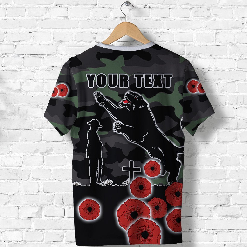 (Custom Personalised) Panthers ANZAC Day T shirt Simple Poppy - Vibe Hoodie Shop