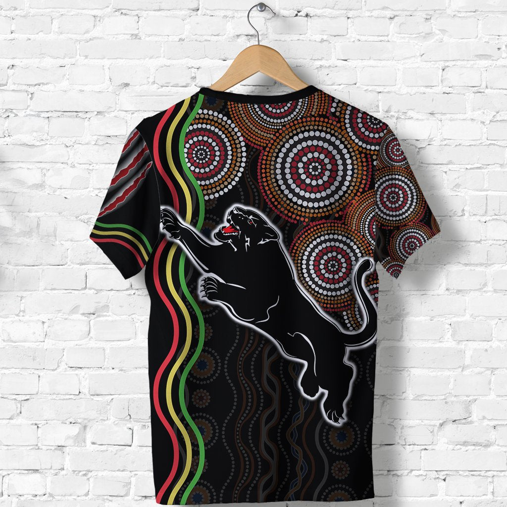 (Custom Personalised) Panthers Black T shirt Indigenous Penrith Version - Vibe Hoodie Shop