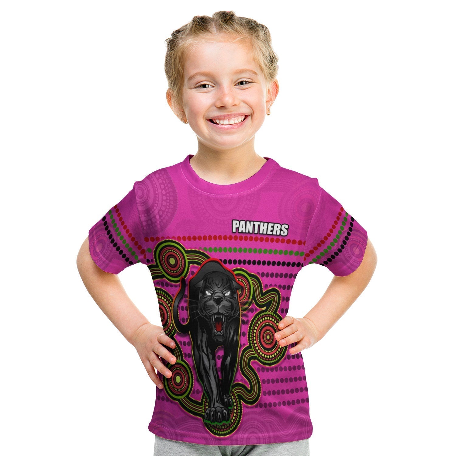 Panthers Indigenous T Shirt KID Version Pink Alternate - Vibe Hoodie Shop