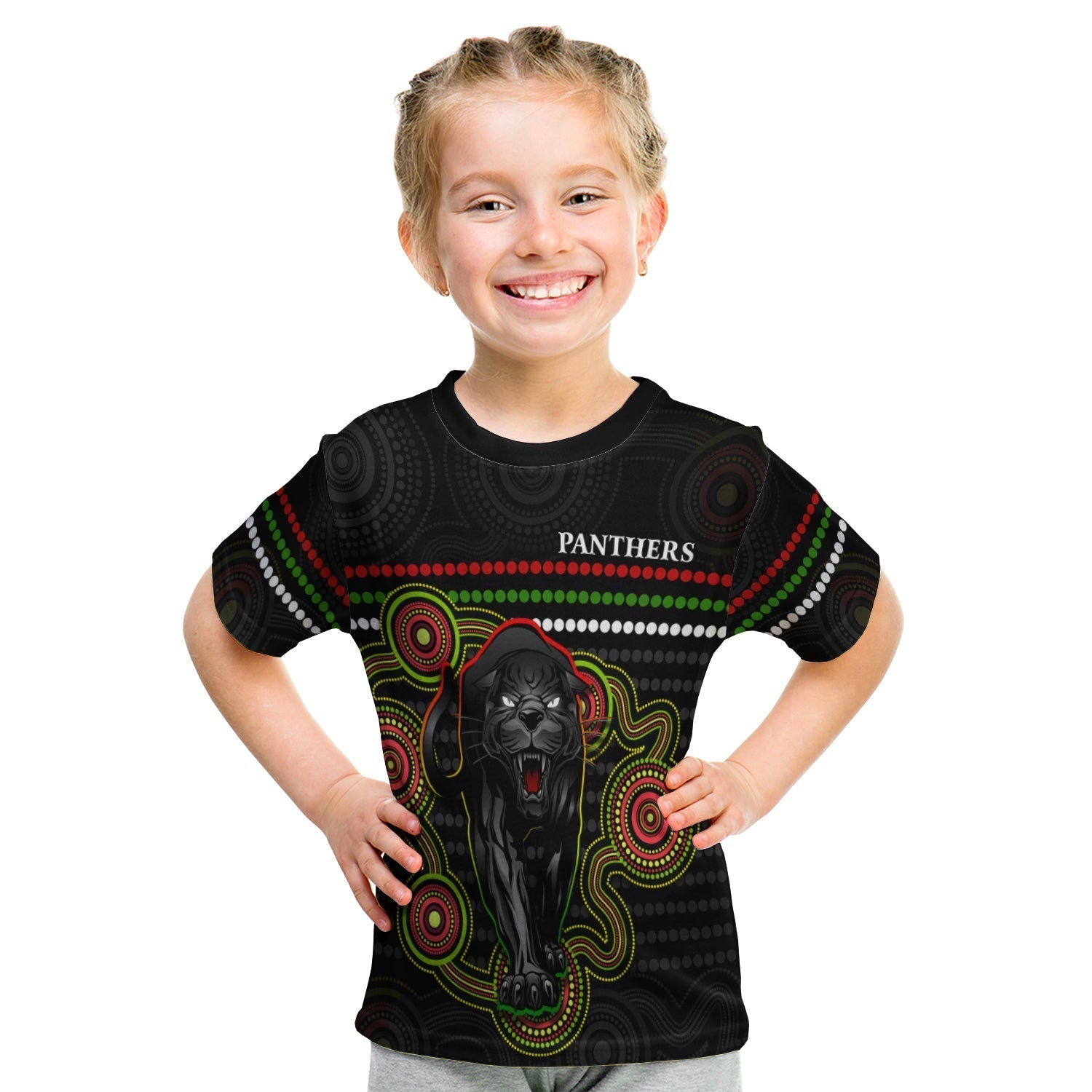 Panthers Indigenous T shirt KID Version Black Alternate - Vibe Hoodie Shop
