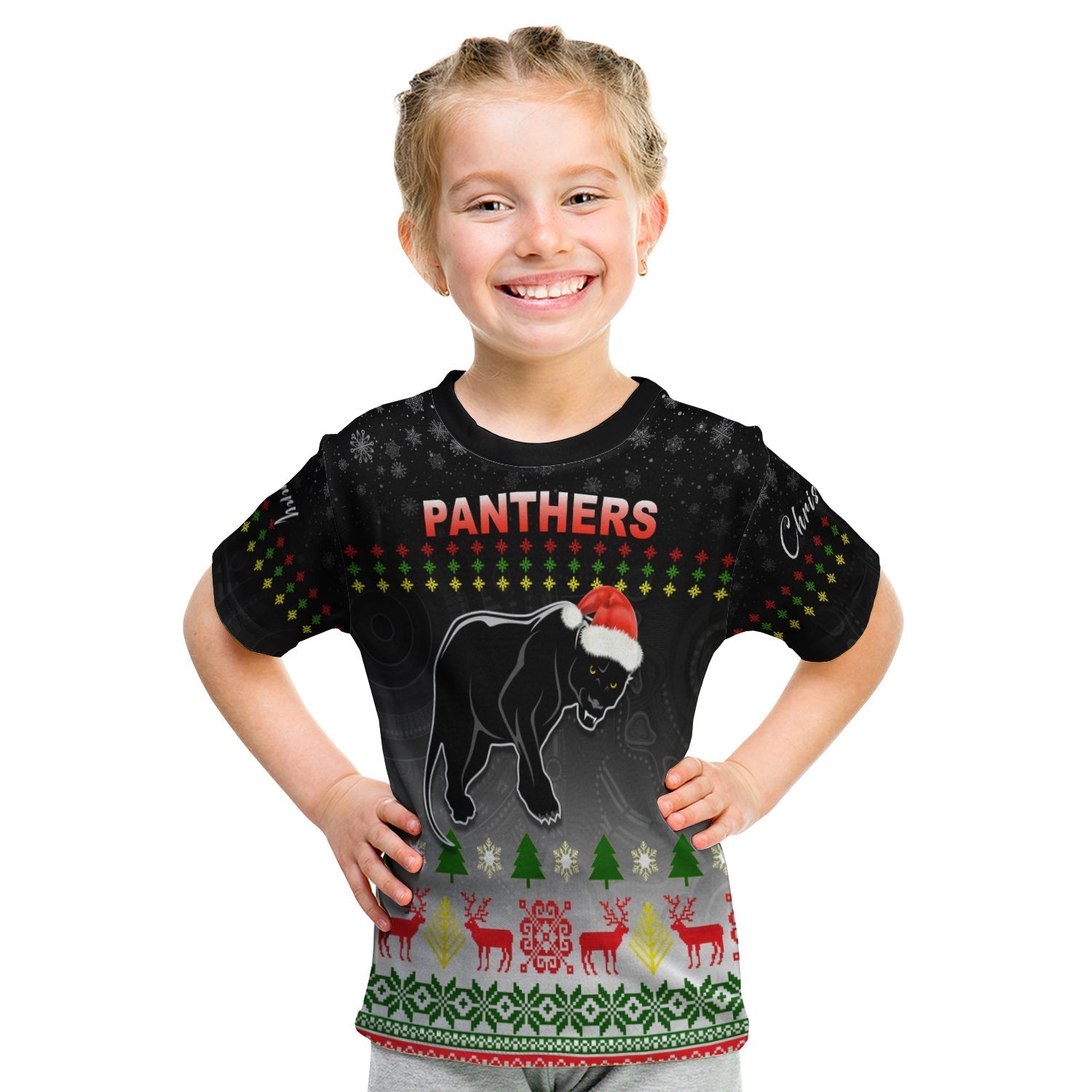 Penrith Panthers T shirt KID Merry Christmas 2021 Indigenous - Vibe Hoodie Shop