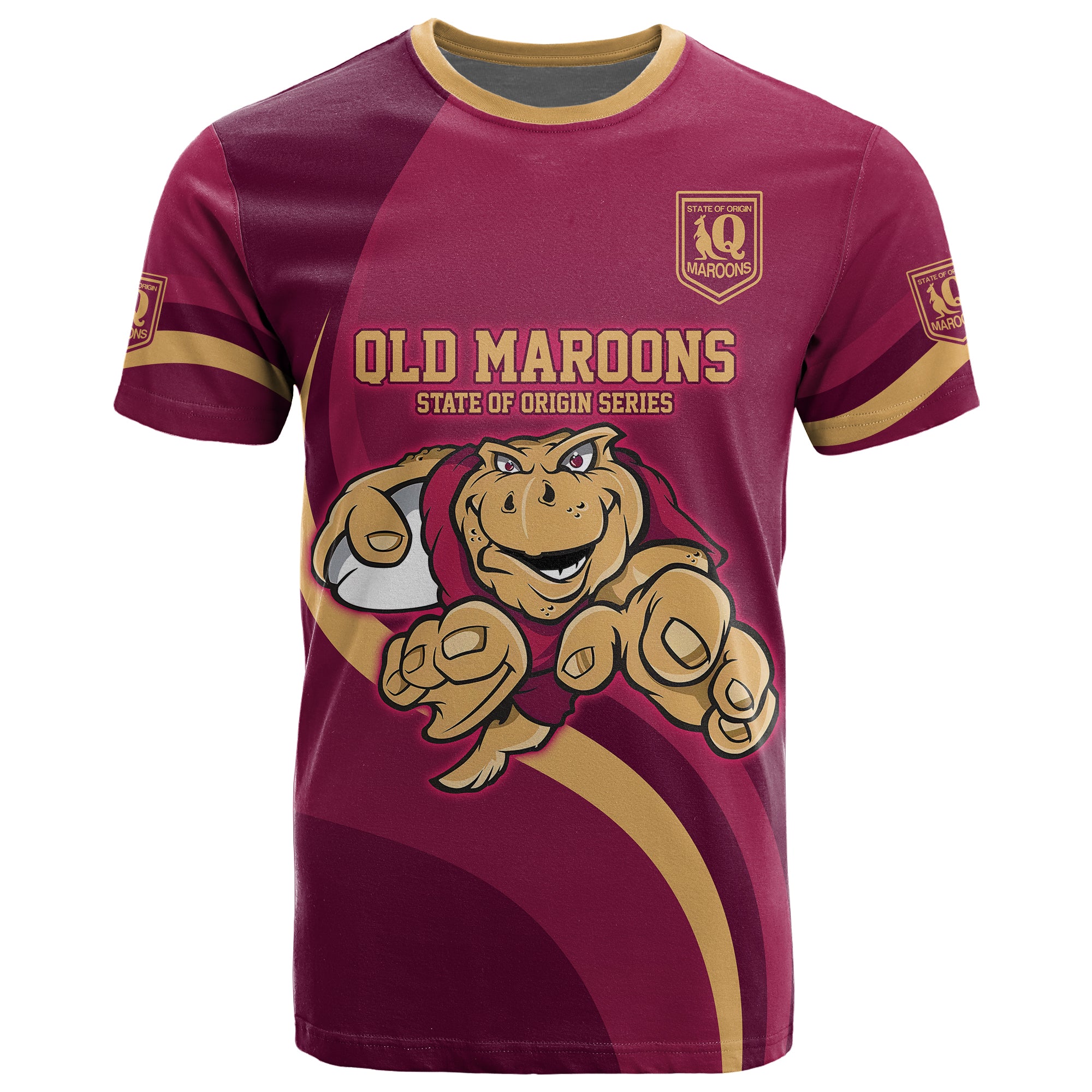 Custom Maroons Cane Toad T Shirt QLD Origin Version LT9 - Vibe Hoodie Shop