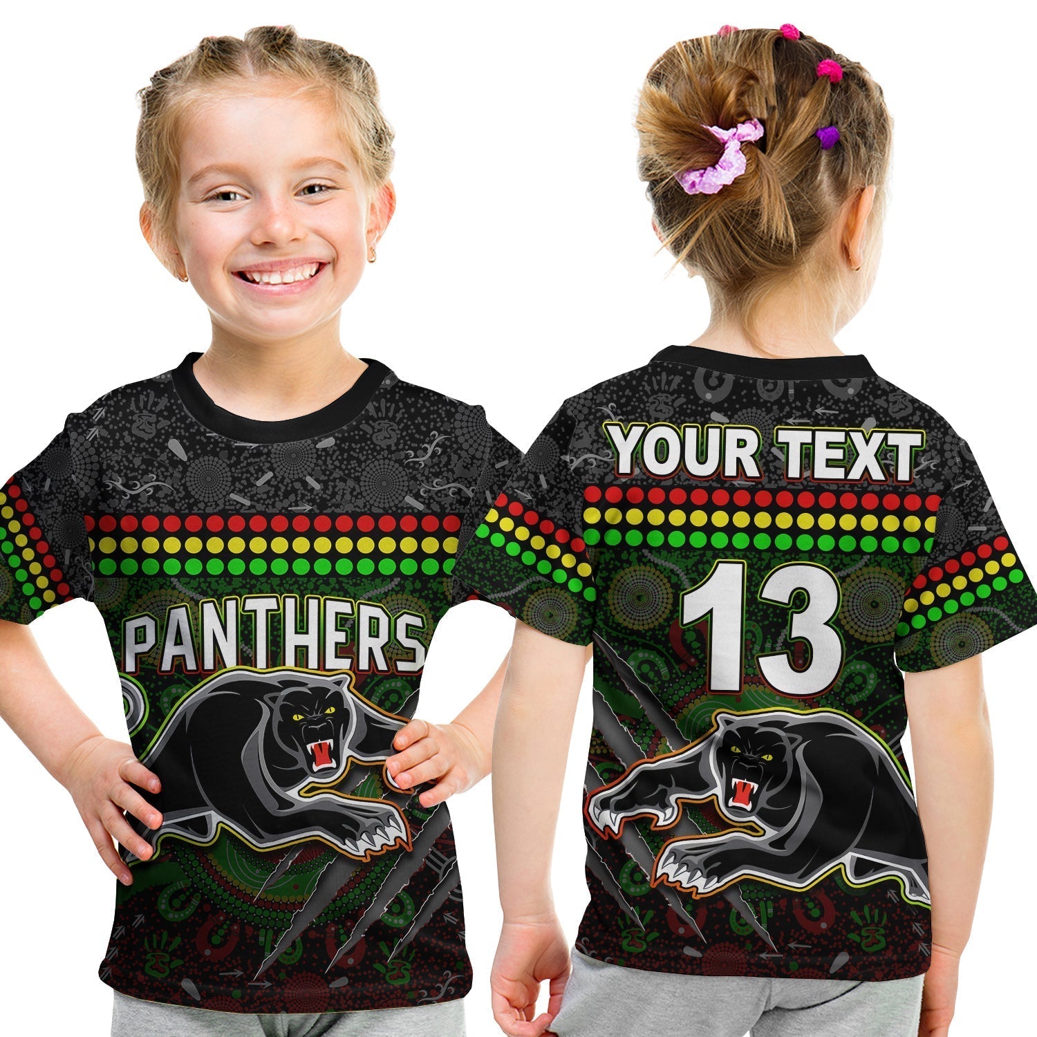Custom Text and Number Panthers T Shirt KID Premiers 2022 Aboriginal - Vibe Hoodie Shop