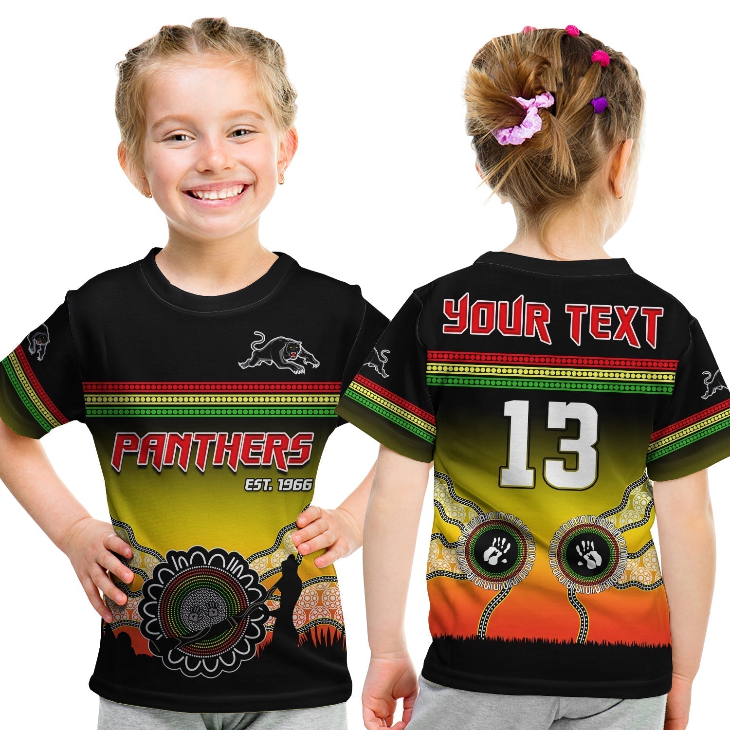 (Custom Text and Number) Panthers T Shirt Go The Mighty Penrith Aboriginal - Vibe Hoodie Shop