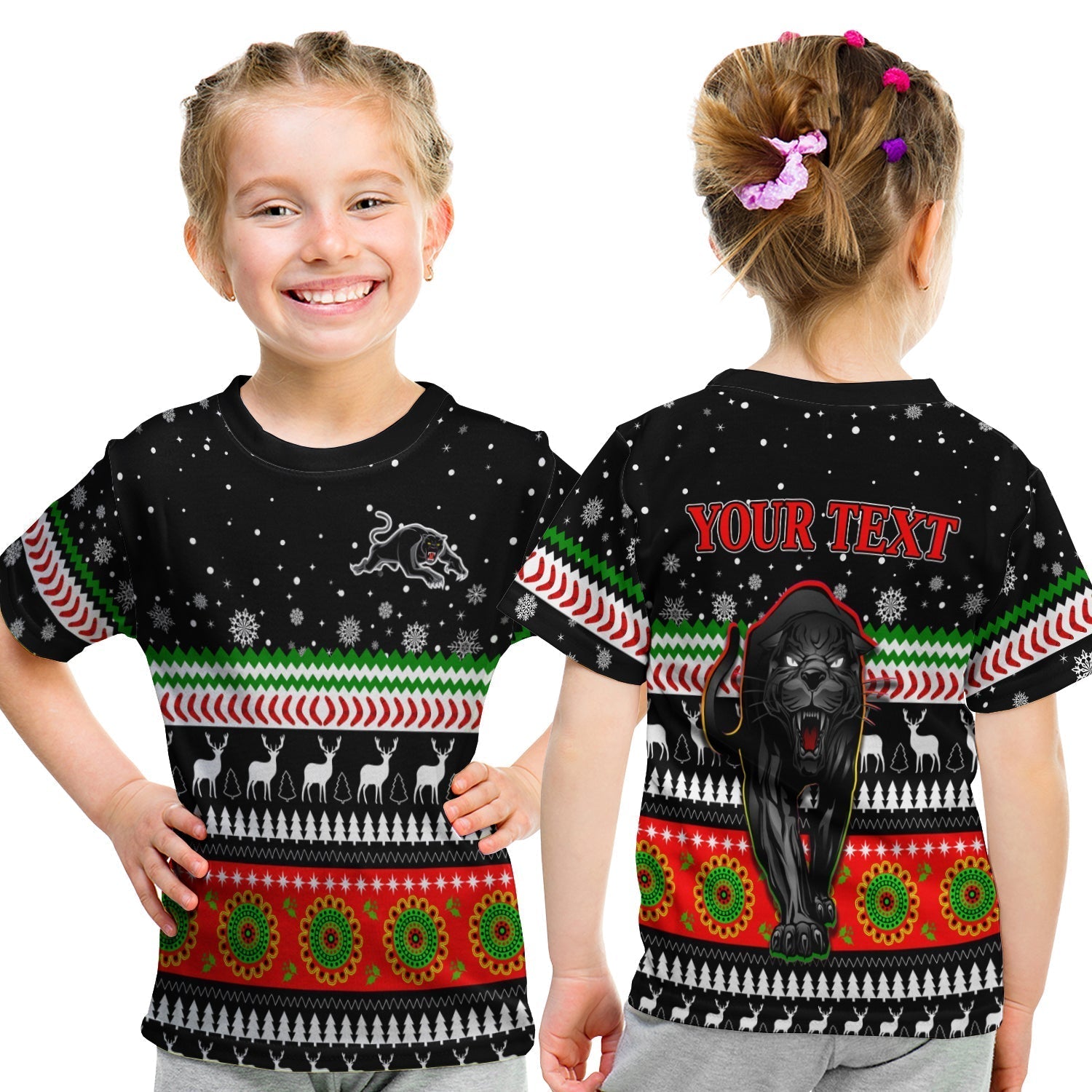 (Custom Personalised) Panthers T shirt KID Penrith Christmas The Riff - Vibe Hoodie Shop