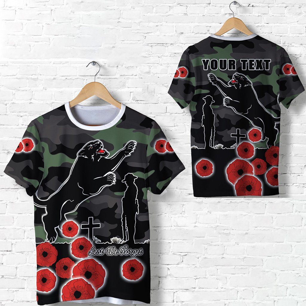 (Custom Personalised) Panthers ANZAC Day T shirt Simple Poppy - Vibe Hoodie Shop