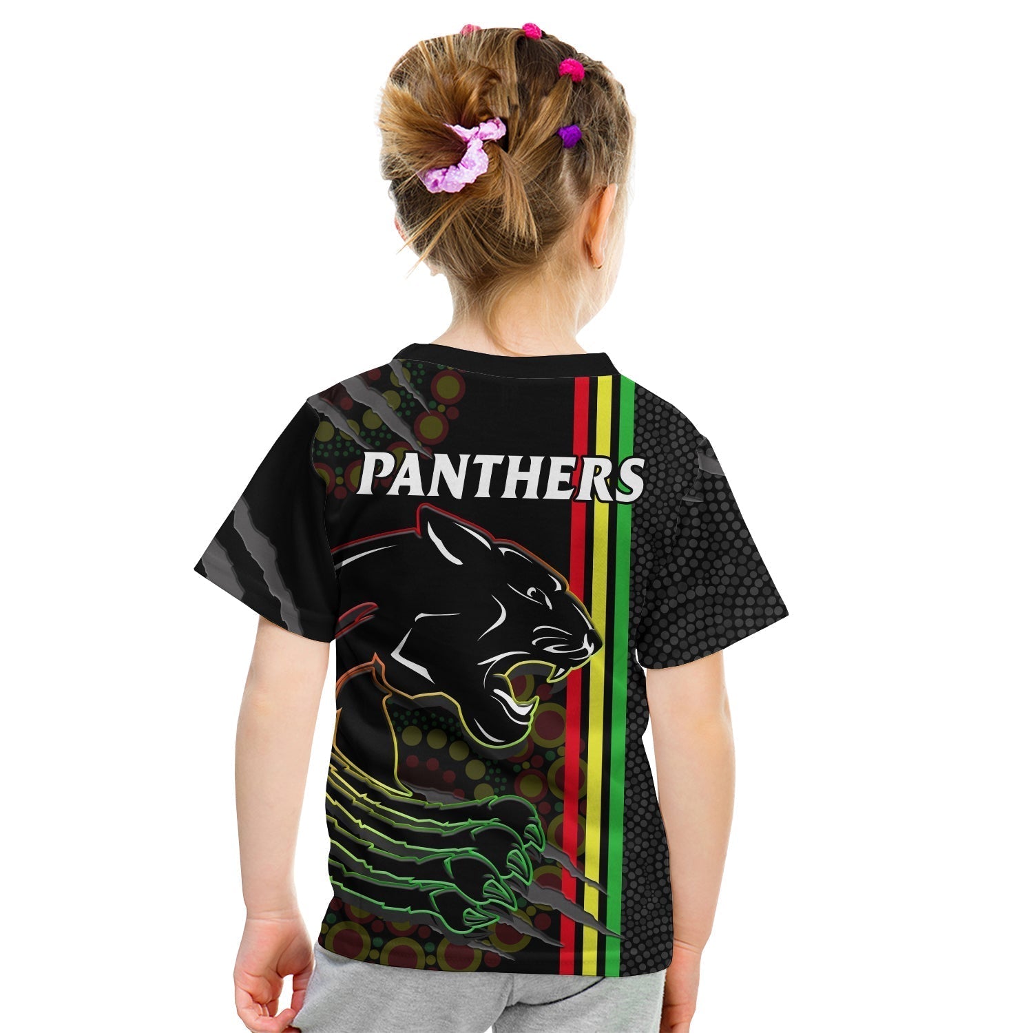 Panthers Rugby T Shirt KID The Mountain Men Aboriginal Art Dynamic - Vibe Hoodie Shop