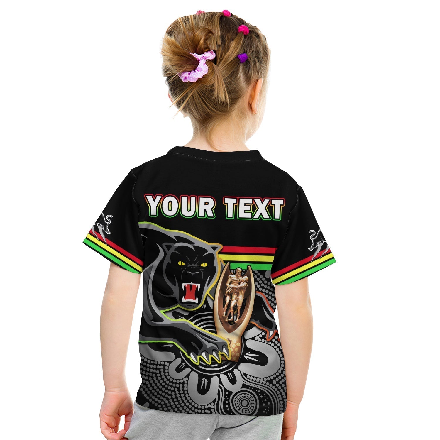 Custom Personalised Panthers Rugby T Shirt KID Pennies Premiers 2022 Back To Back Indigenous Original - Vibe Hoodie Shop