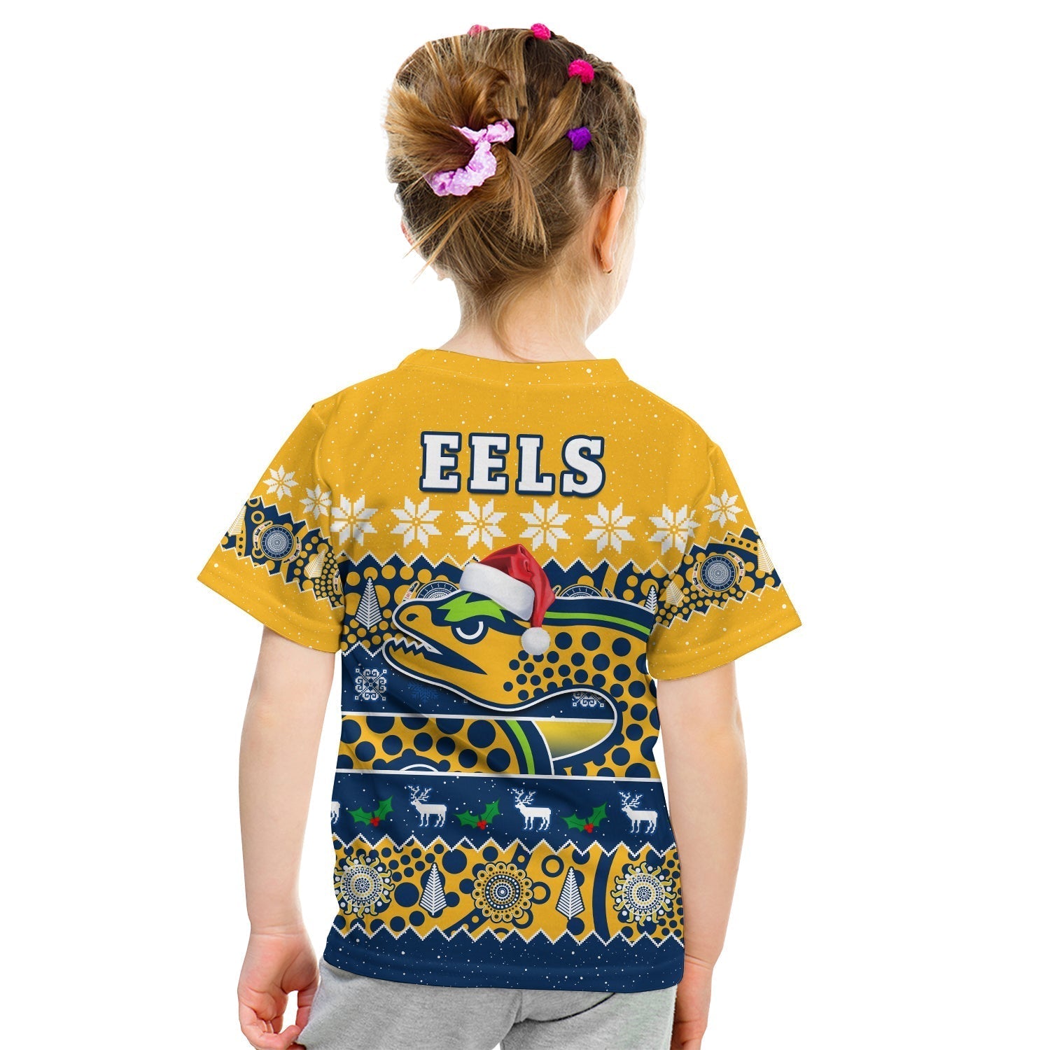 Parramatta Eels Christmas T Shirt Parra Aboriginal Art Merry Xmas - Vibe Hoodie Shop