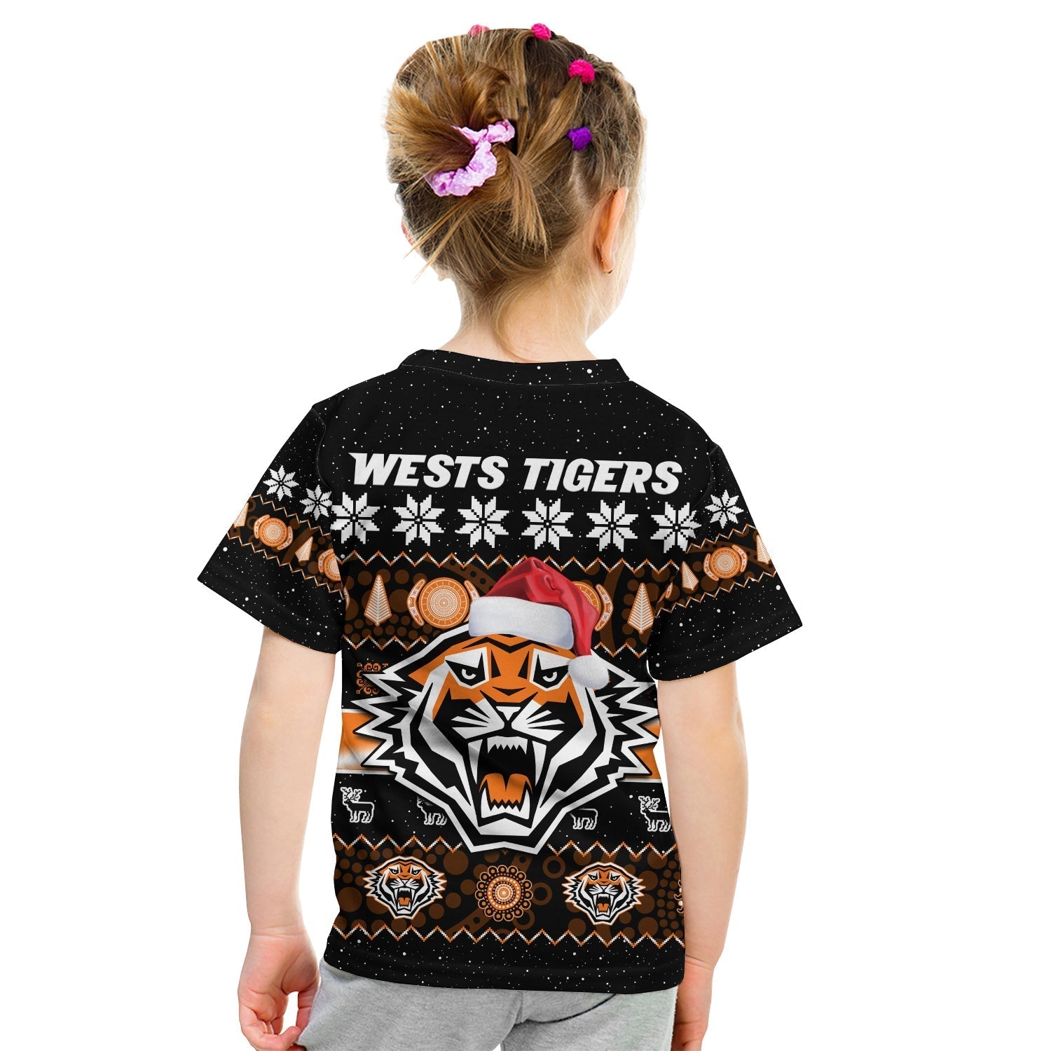 wests-tigers-christmas-t-shirt-kid-aboriginal-art-merry-xmas