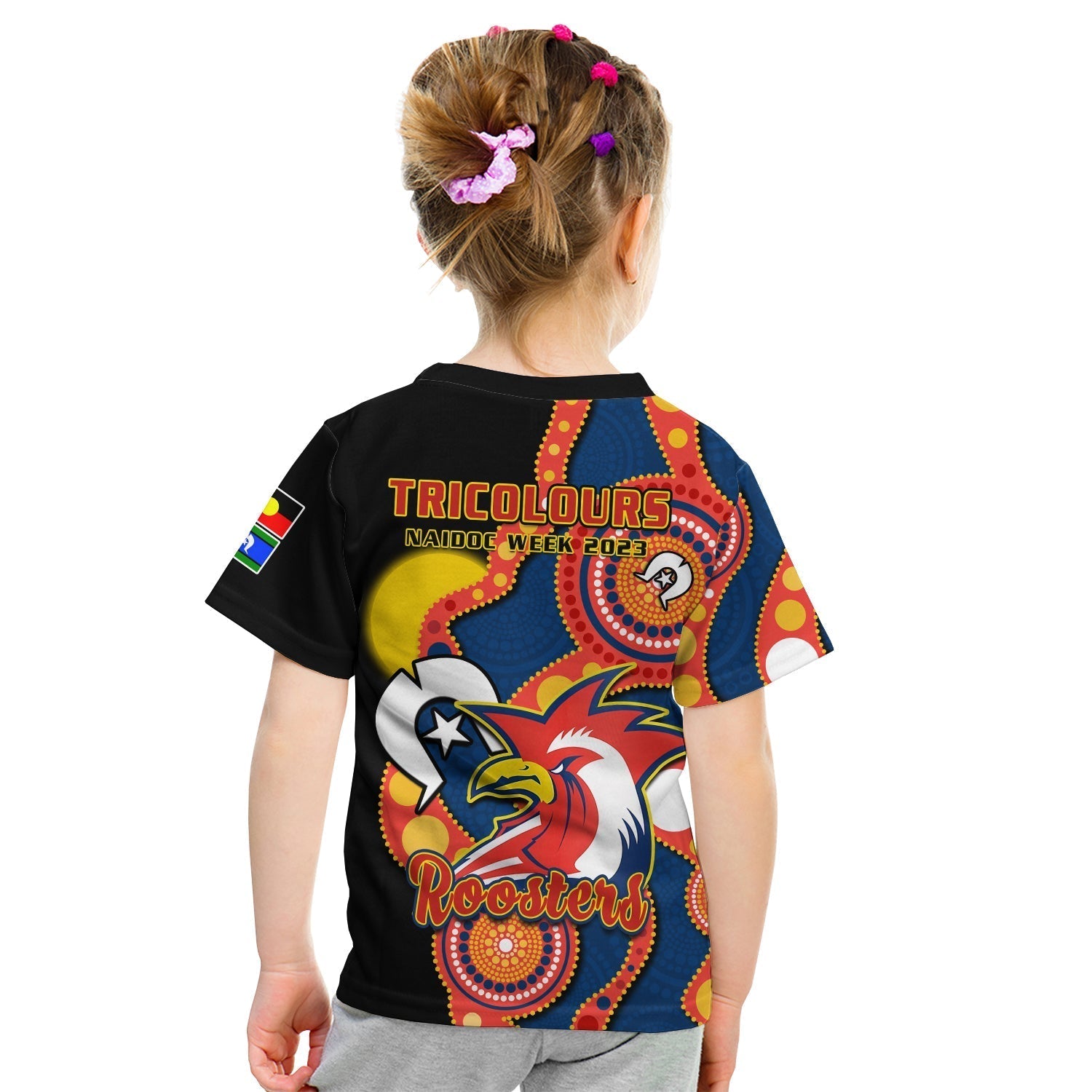 roosters-rugby-naidoc-2023-t-shirt-kid-tricolours-for-our-elders-indigenous-art