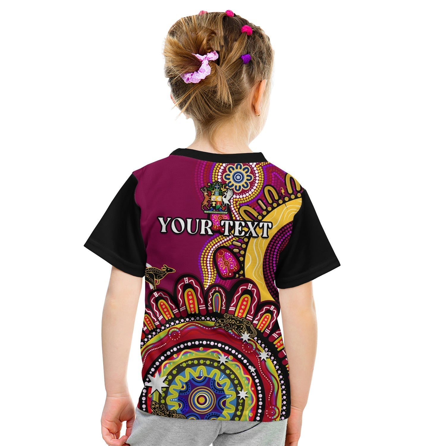 (Custom Personalised) Queensland State T Shirt QLD Australian Indigenous Art - Vibe Hoodie Shop