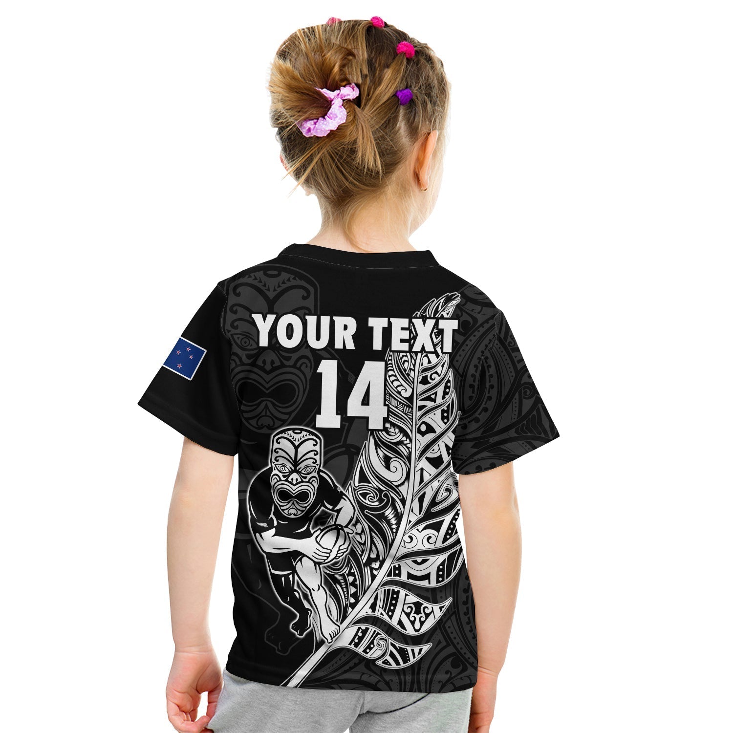 custom-text-and-number-new-zealand-tiki-rugby-t-shirt-kid-nz-warriors-fern-maori-style