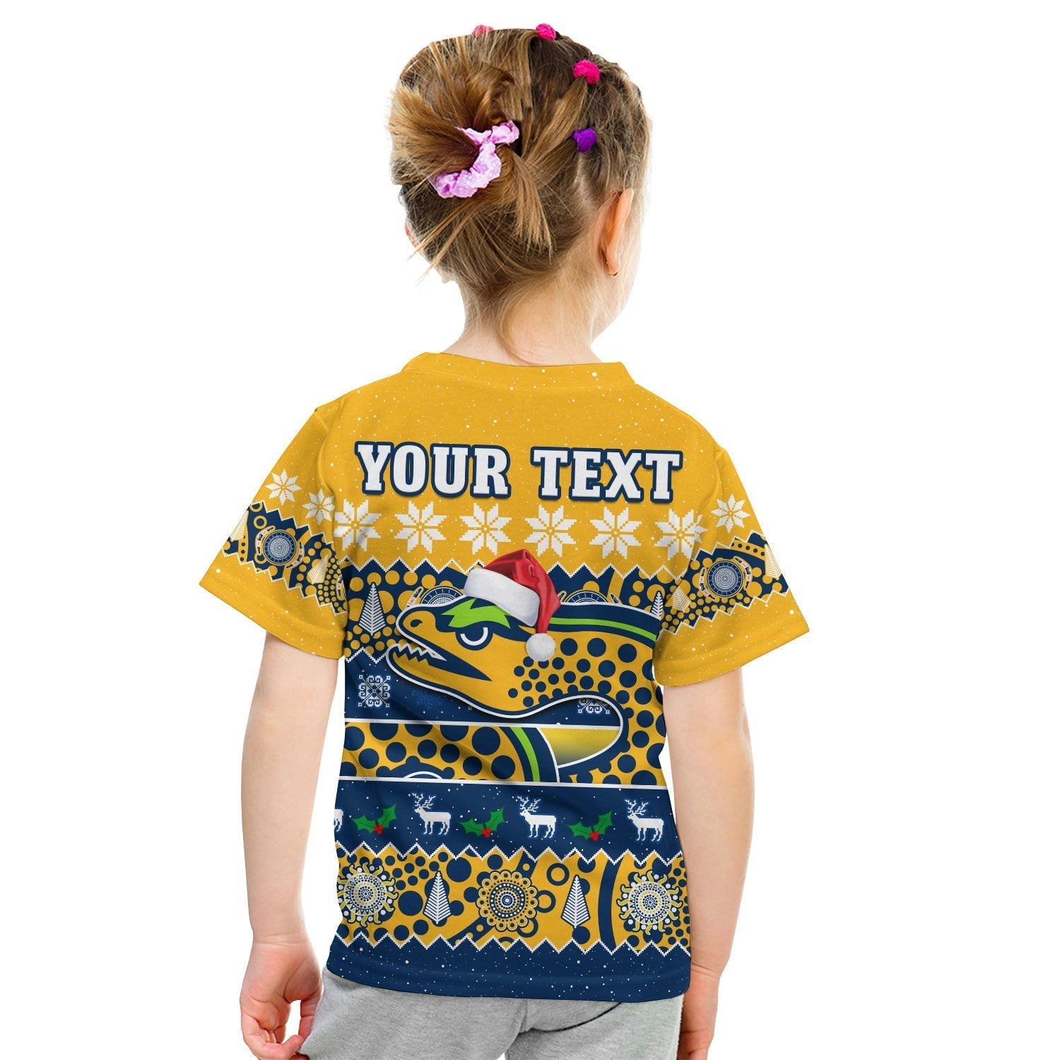 (Custom Personalised) Parramatta Eels Christmas T Shirt Parra Aboriginal Art Merry Xmas - Vibe Hoodie Shop