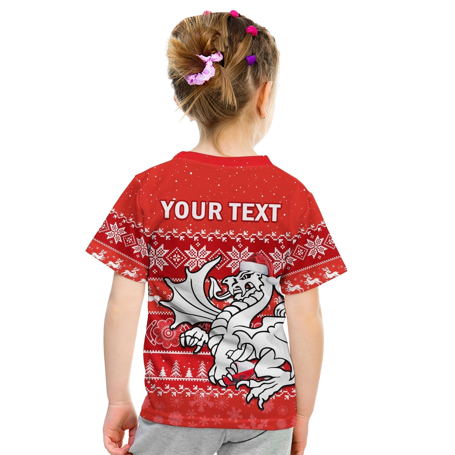 custom-personalised-dragons-rugby-t-shirt-kid-indigenous-st-george-illawarra-merry-christmas