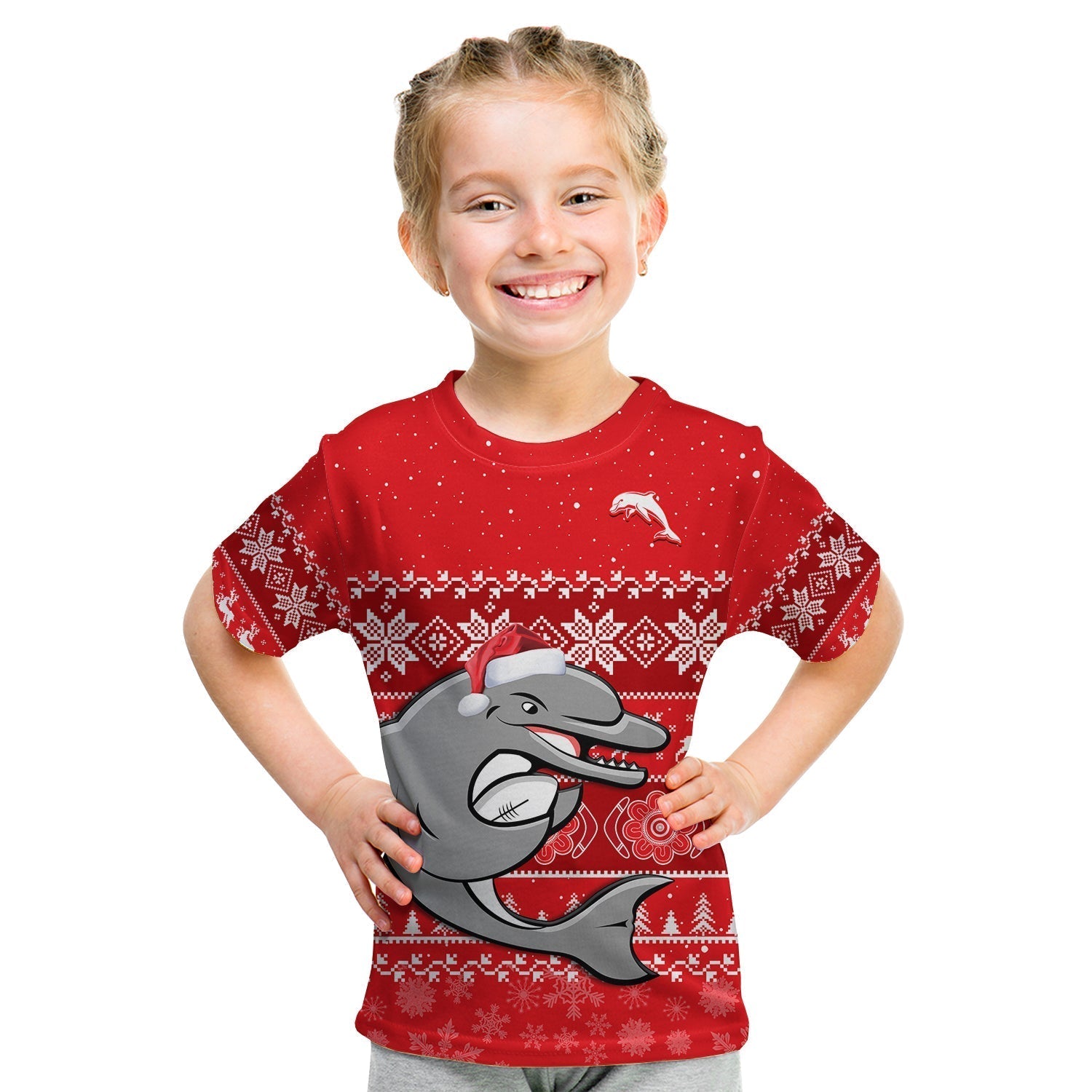 custom-personalised-dolphins-rugby-t-shirt-kid-indigenous-merry-christmas