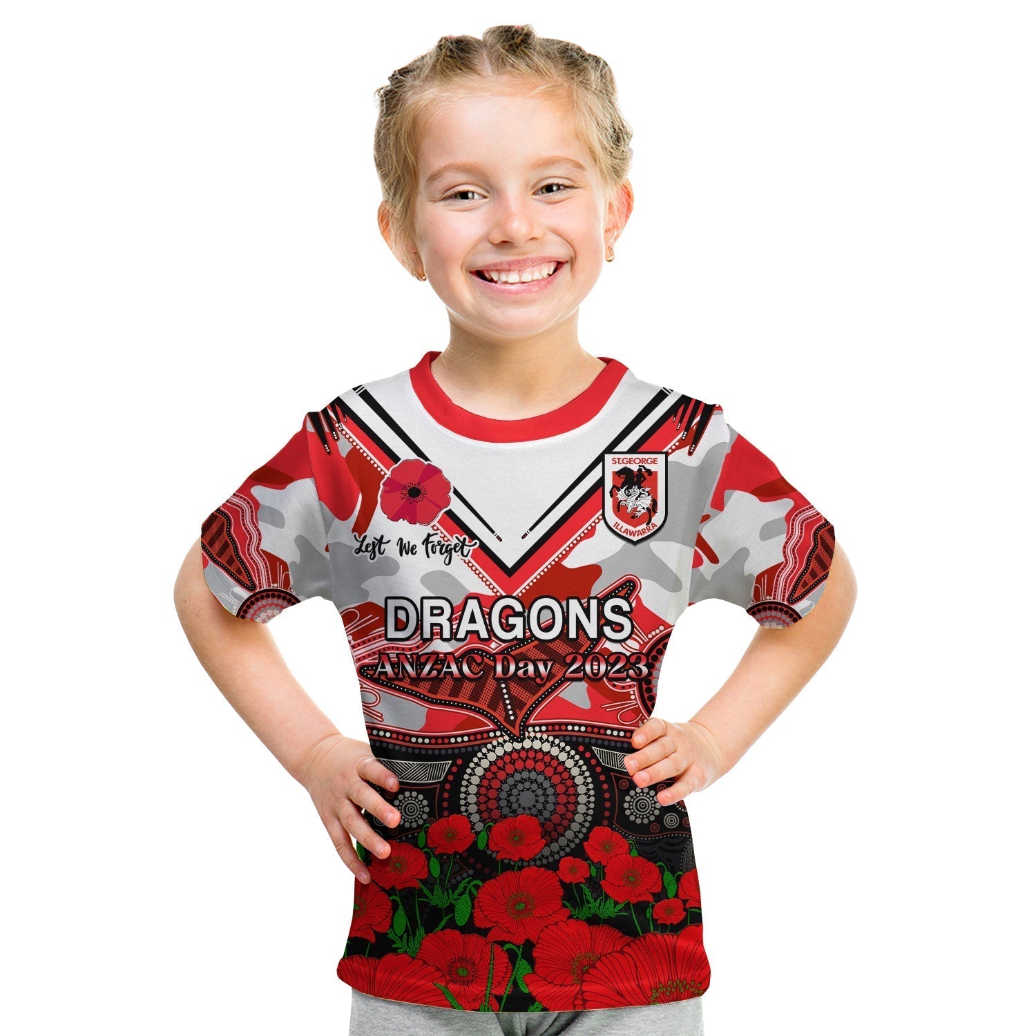 custom-text-and-number-dragons-rugby-anzac-2023-t-shirt-kid-aboriginal-mix-poppy-lest-we-forget