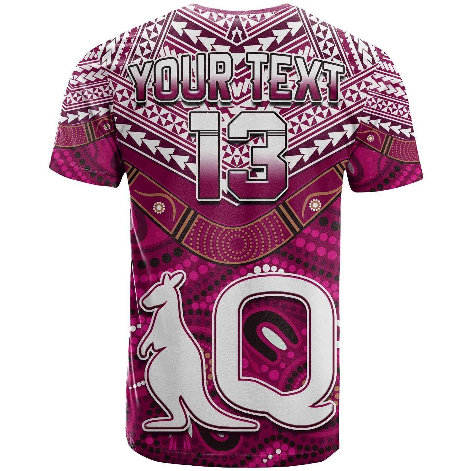 (Custom Text and Number) QLD Maroons T Shirt Aboriginal and Polynesia Admirable - Vibe Hoodie Shop