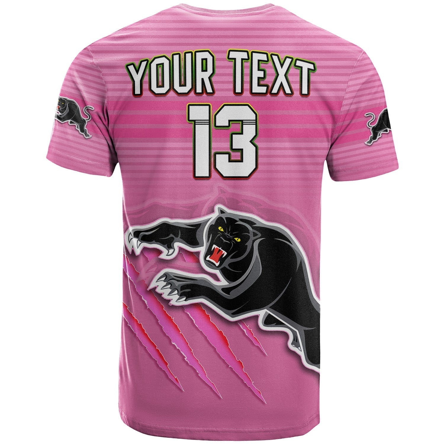 Custom Text and Number Panthers Proud T Shirt Back to Back Premiers 2022 Version Pink - Vibe Hoodie Shop