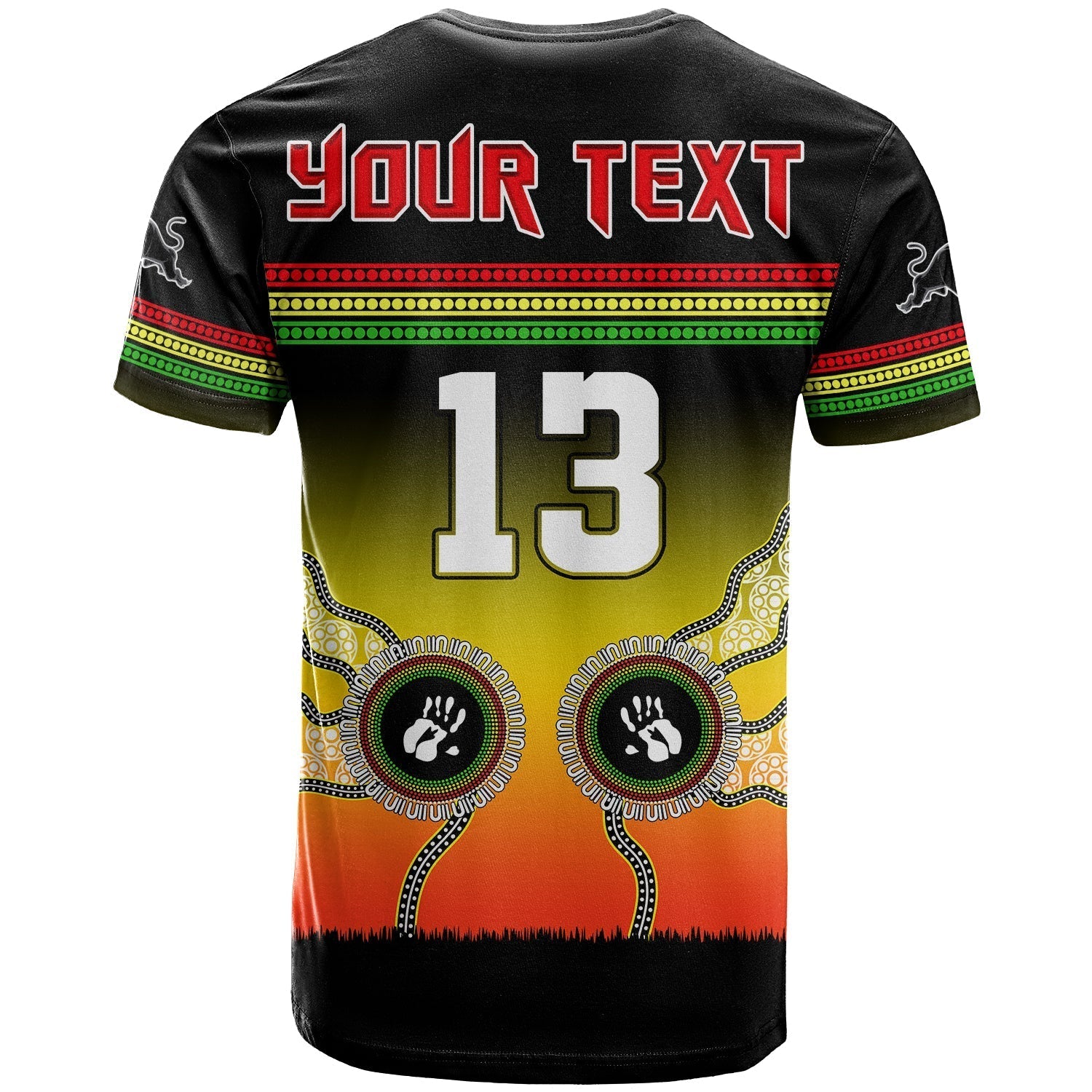 (Custom Text and Number) Panthers T Shirt Go The Mighty Penrith Aboriginal - Vibe Hoodie Shop