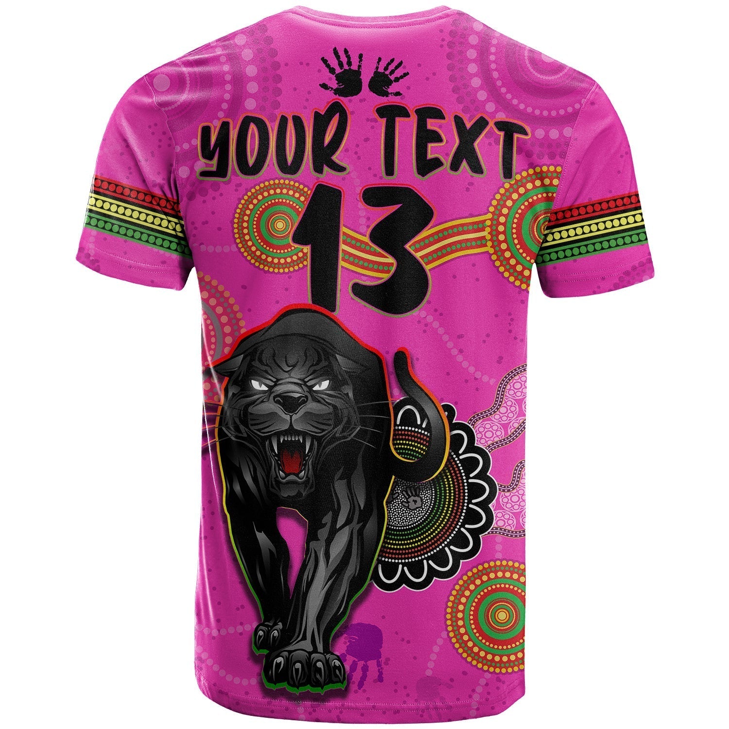 (Custom Text and Number) Panthers T Shirt Aboriginal Premiers 2022 We Are The Champions With Trophy - Vibe Hoodie Shop