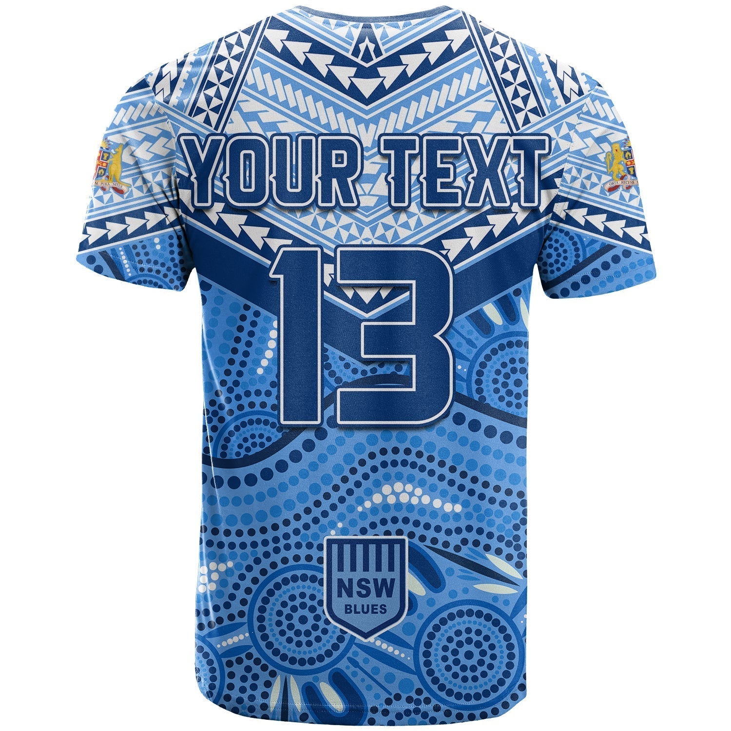 (Custom Text and Number) NSW Blues T Shirt Aboriginal and Polynesia Admirable - Vibe Hoodie Shop