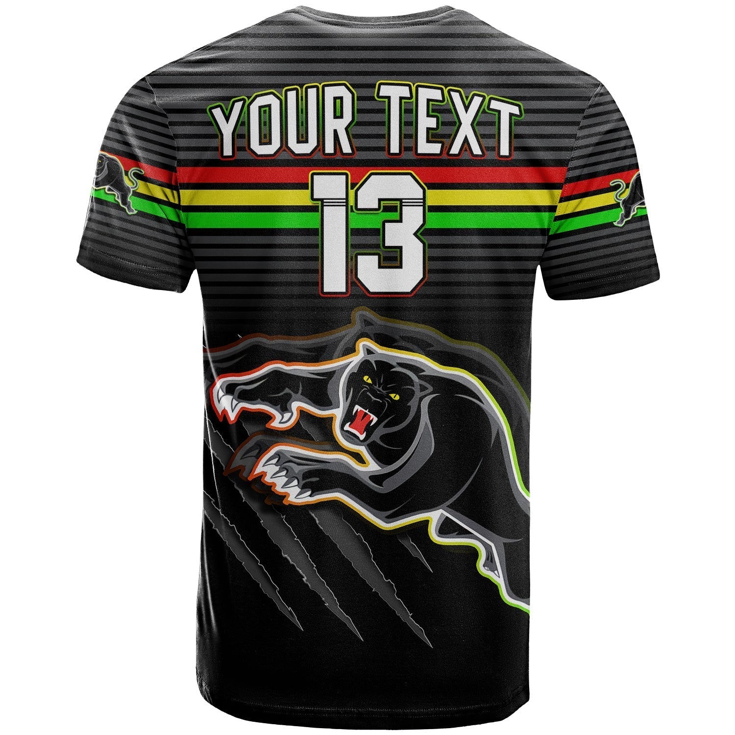 Custom Text and Number Panthers Proud T Shirt Back to Back Premiers 2022 Version Black - Vibe Hoodie Shop